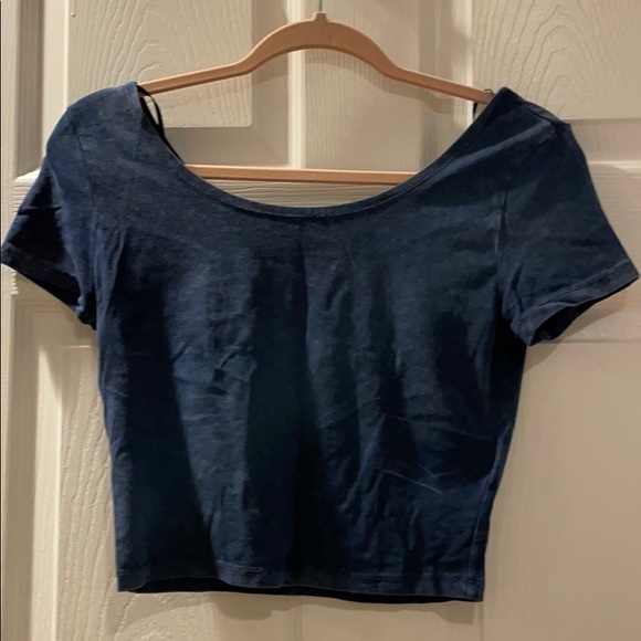 Blue HM scoop neck crop top - Picture 1 of 2